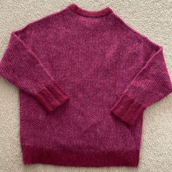Banana Republic Oversized Petite Alpaca Blend Sweater Cranberry Purple Color PXS - Picture 3 of 6
